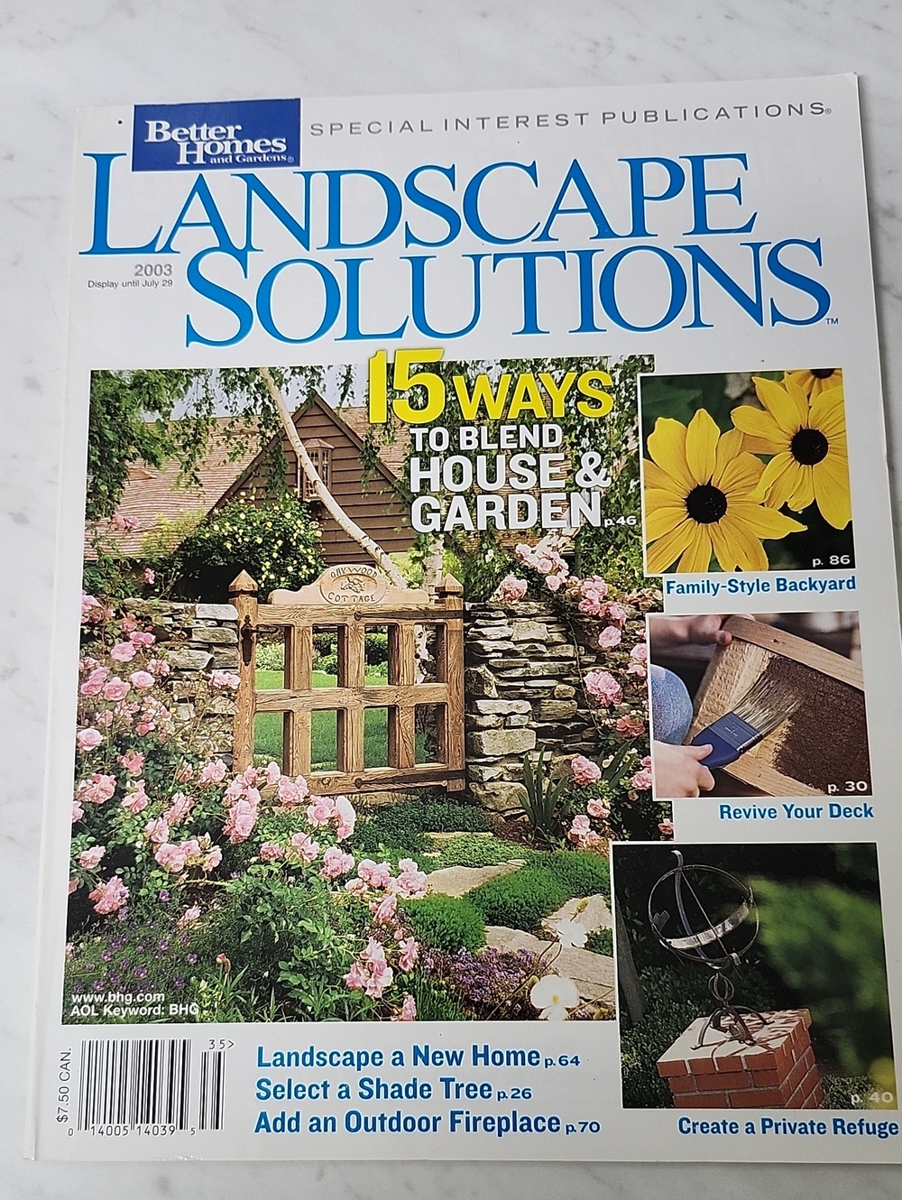 Better Homes And Gardens Landscape Solutions Magazine - White & Blue Cover